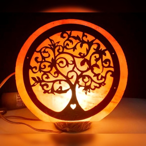 Himalayan Sphere Salt Lamp with Wooden Base, Better Bulb & USB/Wire
